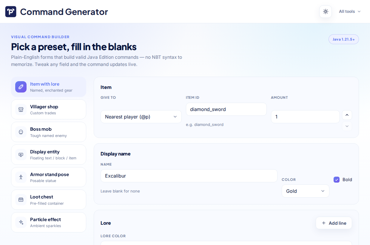 Command Generator screenshot
