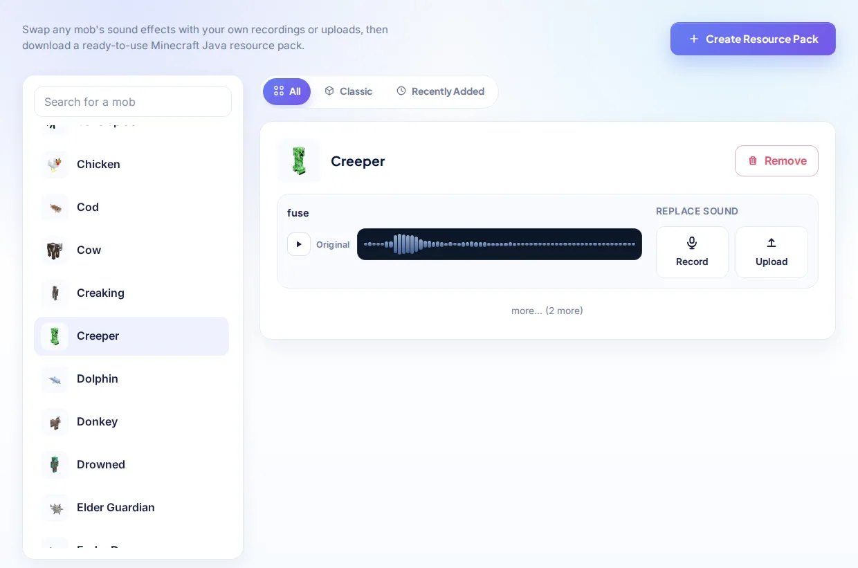 Mob Sound Editor screenshot